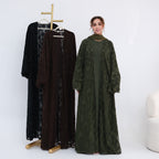 Rania Lace Kimono Abaya - front