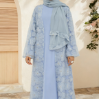 Lulwa Pearl Beaded 3PC Abaya Set - styled