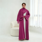 Hala Floral Lace Abaya & Hijab Set - close up