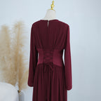 Layan Pleated Chiffon Corset Dress - lifestyle