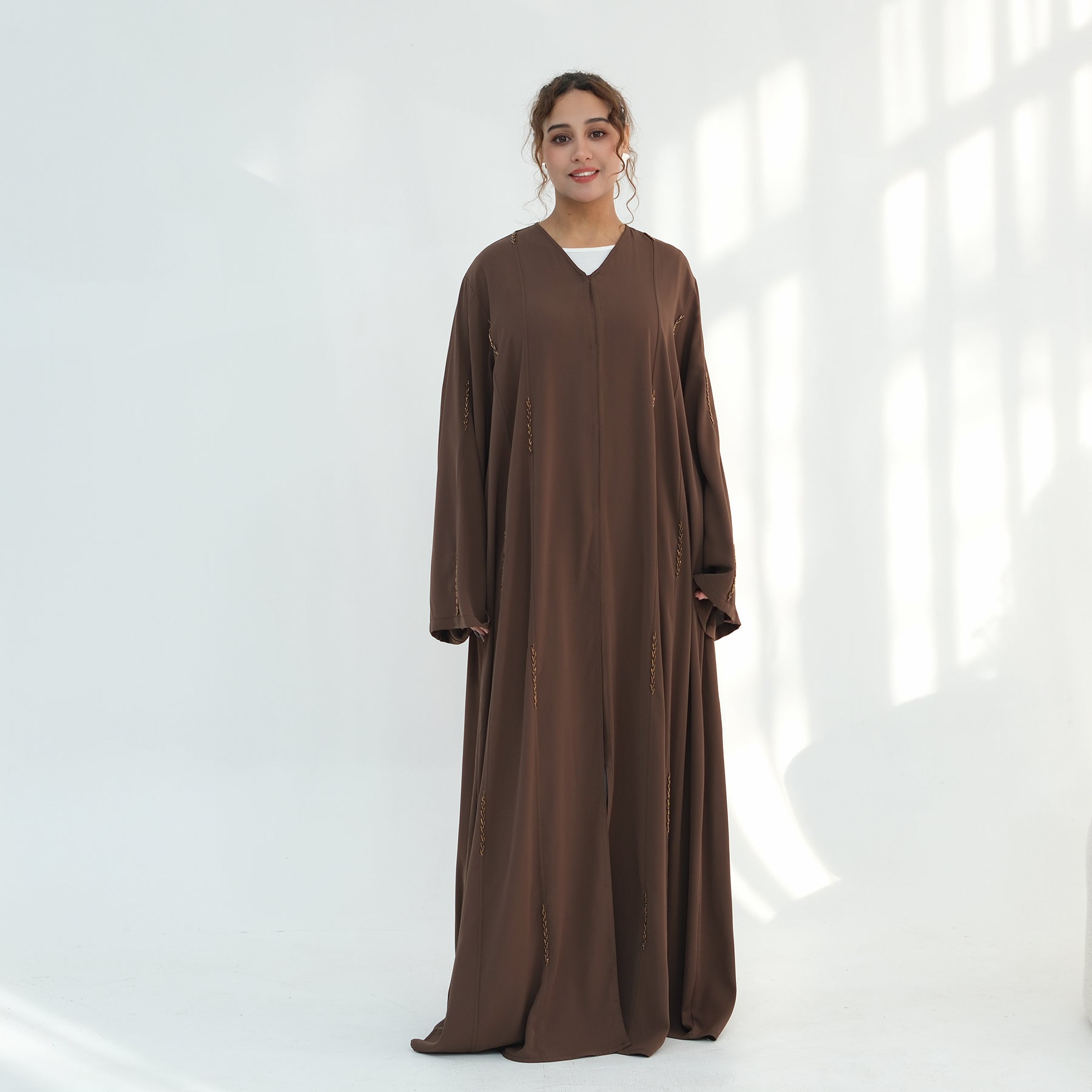 Sabah Beaded Kaftan Abaya - front