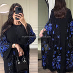 Karam Beaded Floral Abaya Set - styled