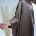 Sana Satin Open Abaya - full look