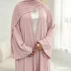 Hala Floral Lace Abaya & Hijab Set - full look