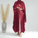 Sana Satin Open Abaya - front