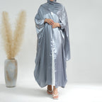 Sana Satin Open Abaya - close up