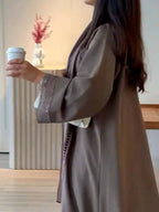 Hind Hollow-Out Lace Cardigan Abaya - detail