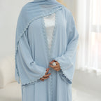 Hala Floral Lace Abaya & Hijab Set - styled