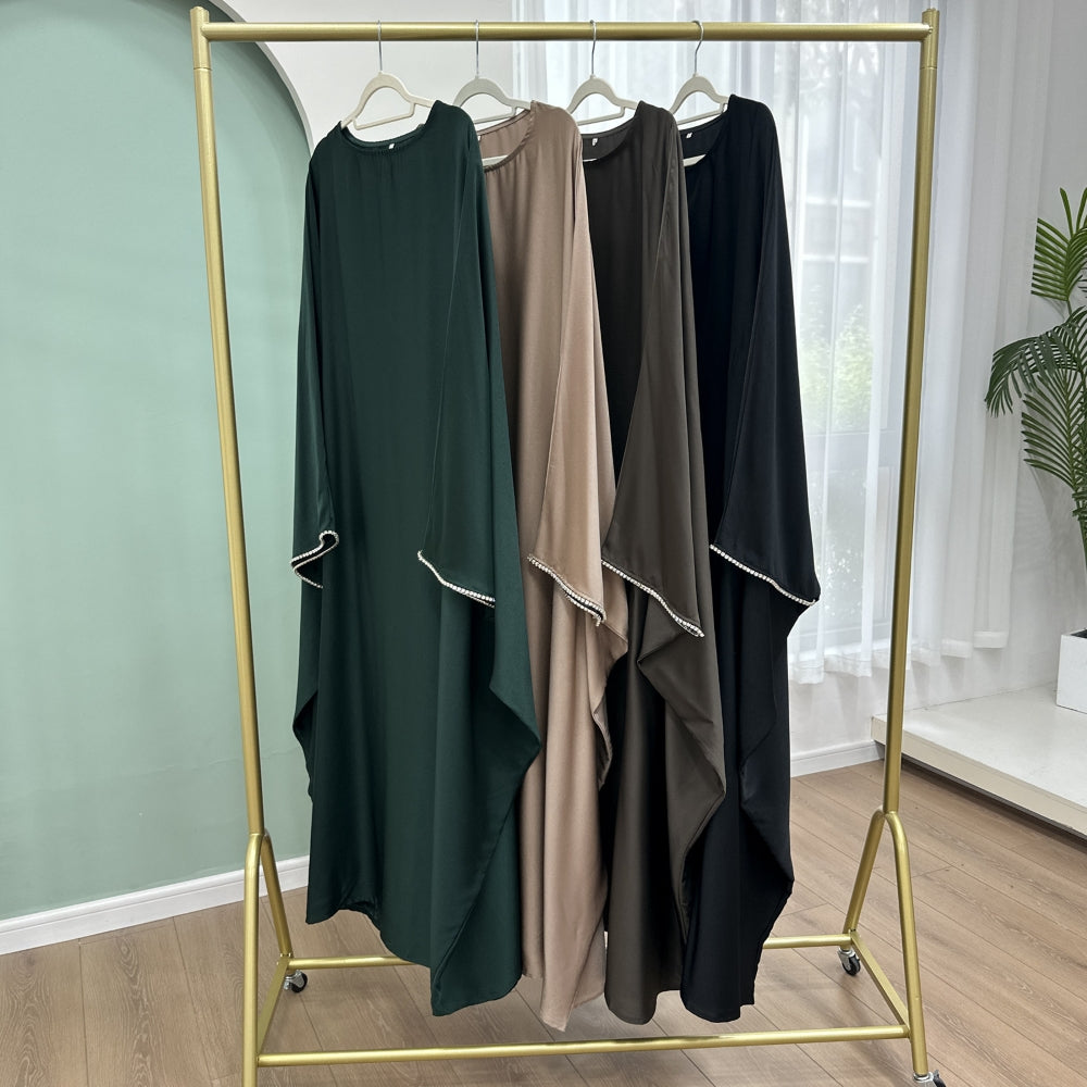 Farida Plus Size Diamond Butterfly Abaya - styled