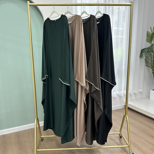 Farida Plus Size Diamond Butterfly Abaya - styled