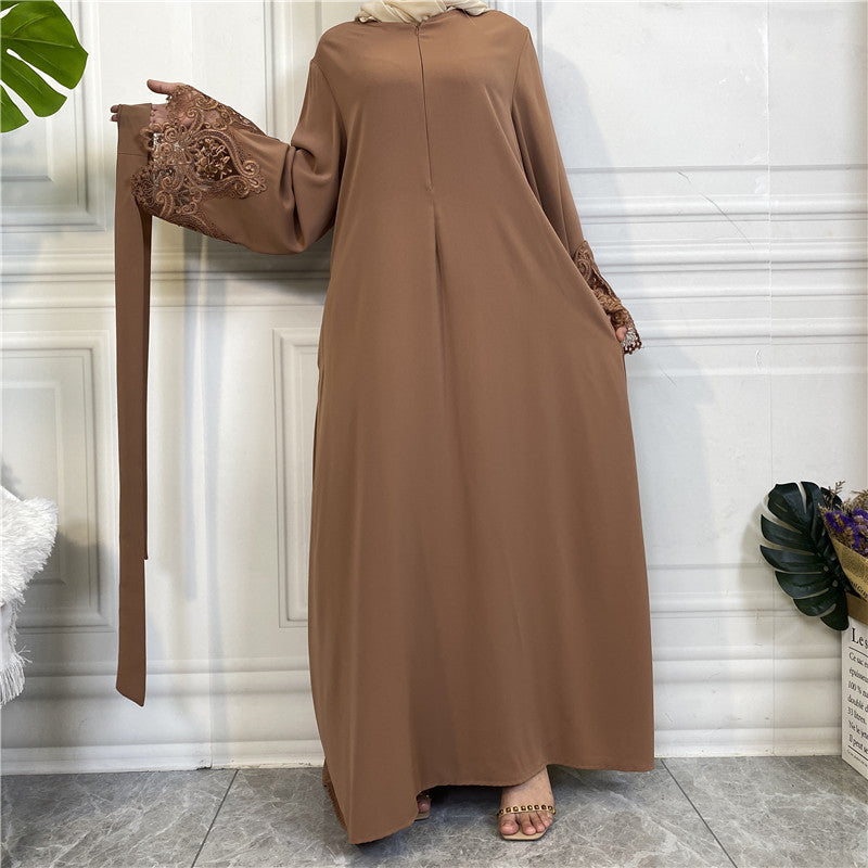 Nada Zipper Front Lace Dress - styled