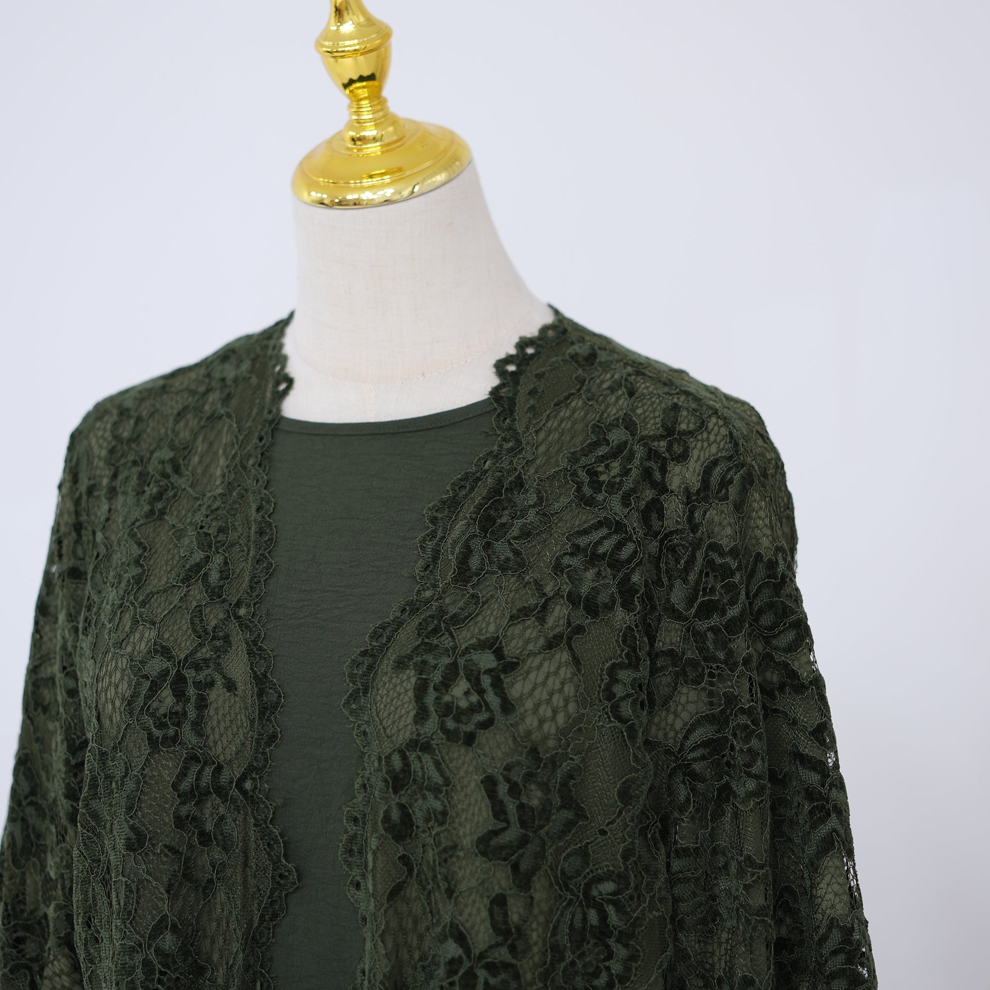 Rania Lace Kimono Abaya - detail