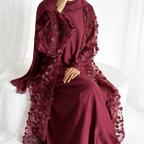 Layla Embroidered Abaya Set with Inner Dress - front