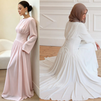 Layan Pleated Chiffon Corset Dress - front