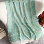Bohemian Paisley Jacquard Shawl – Soft Tassel Scarf