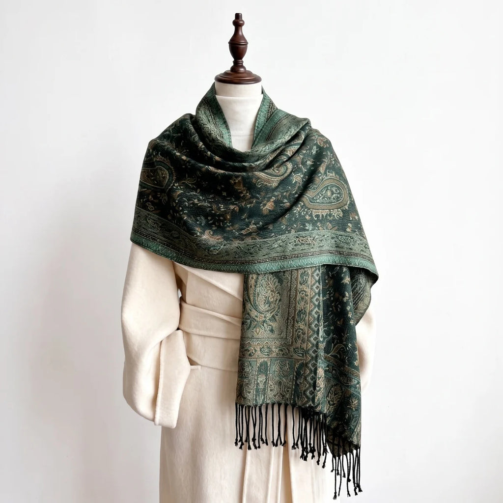 Scarf Fashion Hijab Pashmina Shawl Bandana Cashmere Wrap Graceful Soft Head Neck Cover For Trip Picnic Shopping Dating Premium